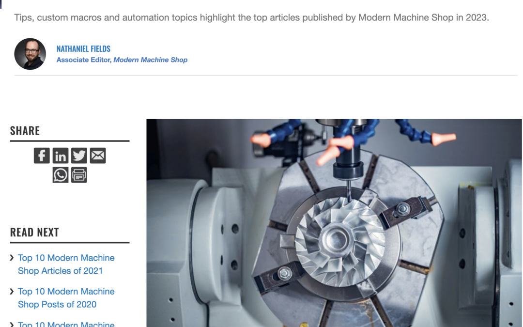 Aerotech Machining featured as one of Modern Machine Shop’s Top 10 business articles of 2023