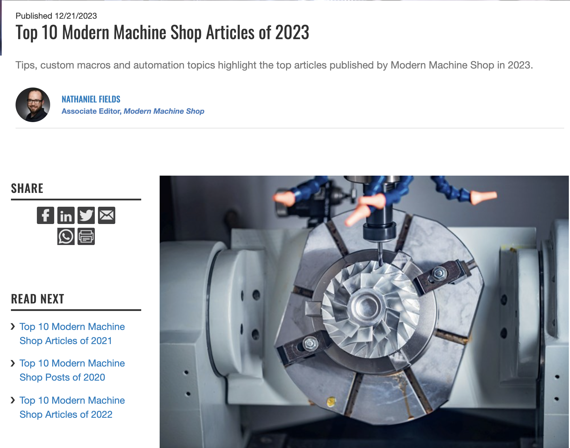 Aerotech Machining featured as one of Modern Machine Shop’s Top 10 business articles of 2023