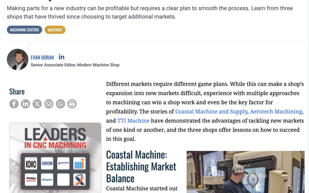 Modern Machine Shop features Aerotech Machining